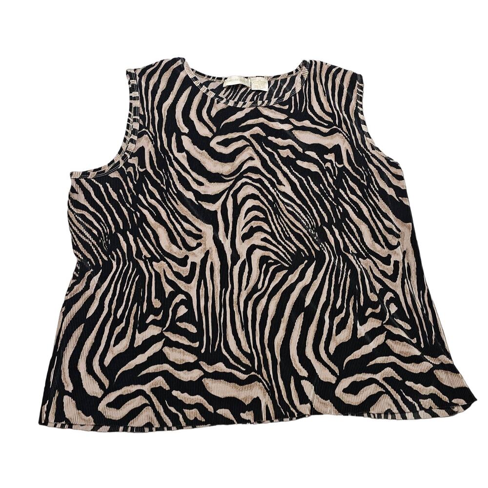 Christie & Jill Size 2X Sleeveless Shirt Animal Print